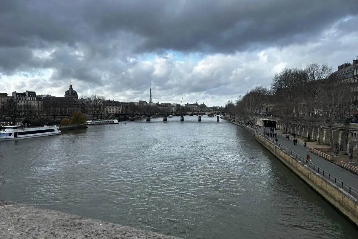 Panorama di Parigi con la Senna e Tour Eiffel