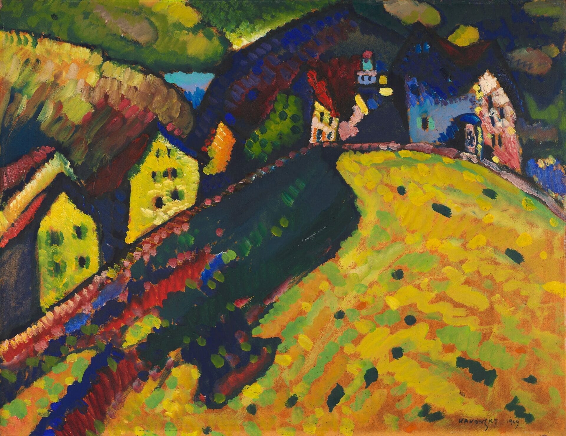 Houses at Murnau by Wassily Kandinsky | Simply and colorful inspirations