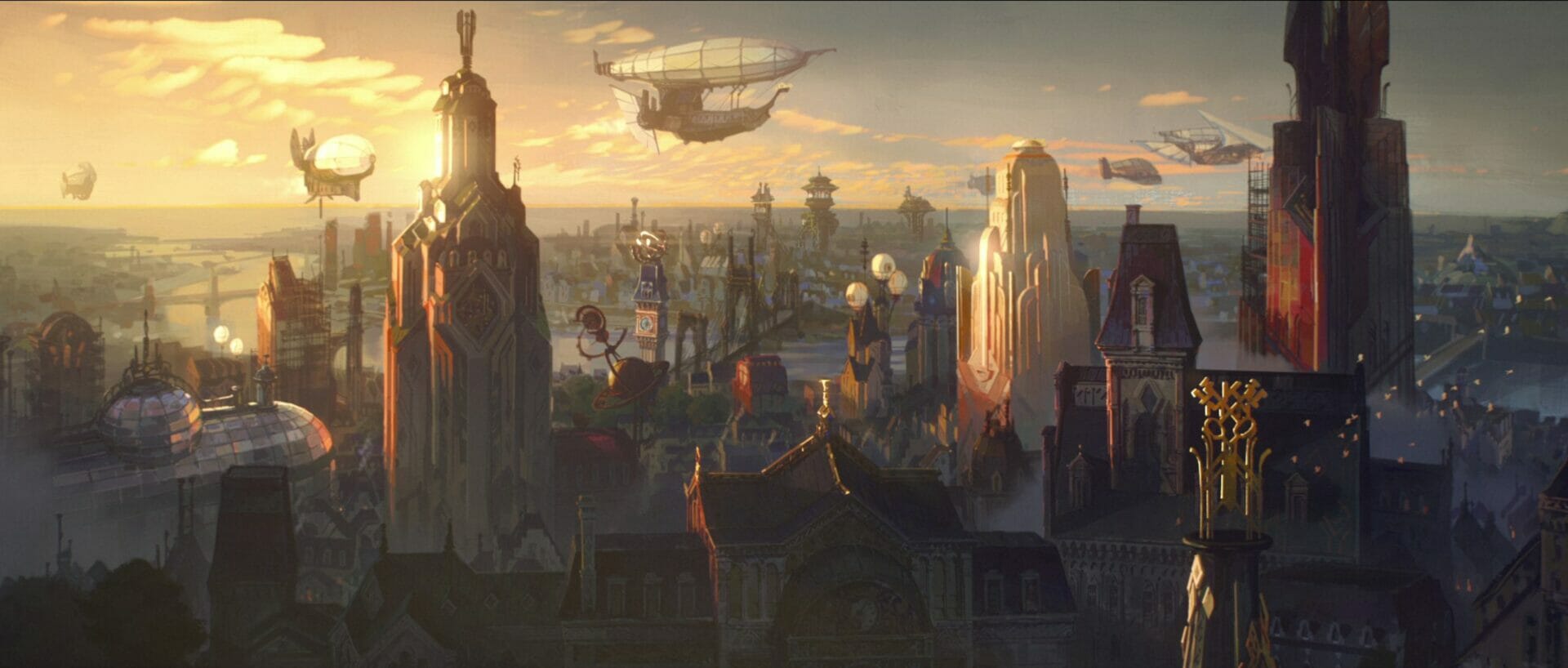 An overview of the futuristic city of Piltover