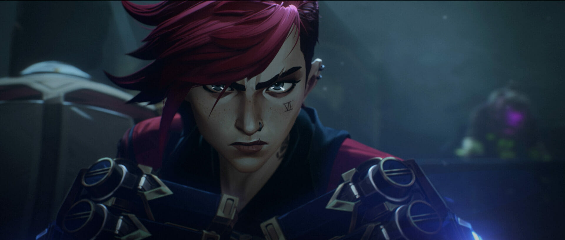 Arcane: Vi, ready to fight with her fists up