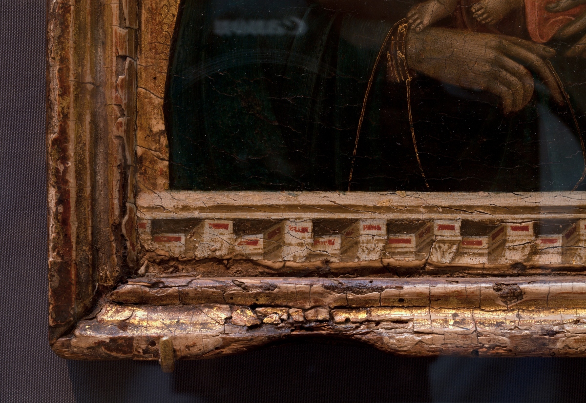 Duccio di Buoninsegna, Madonna and Child (Stoclet Madonna) detail, Metropolitan Museum of Art.