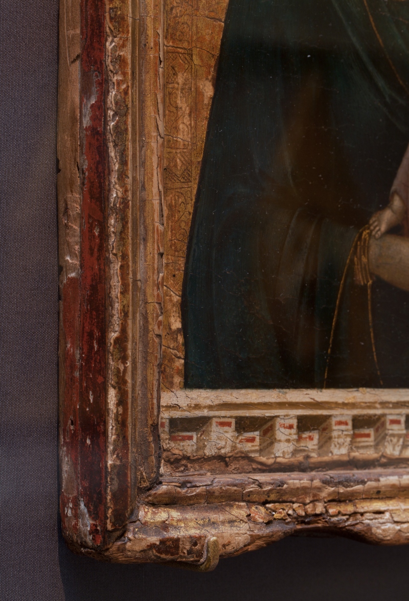 Duccio di Buoninsegna, Madonna and Child (Stoclet Madonna) detail, Metropolitan Museum of Art.