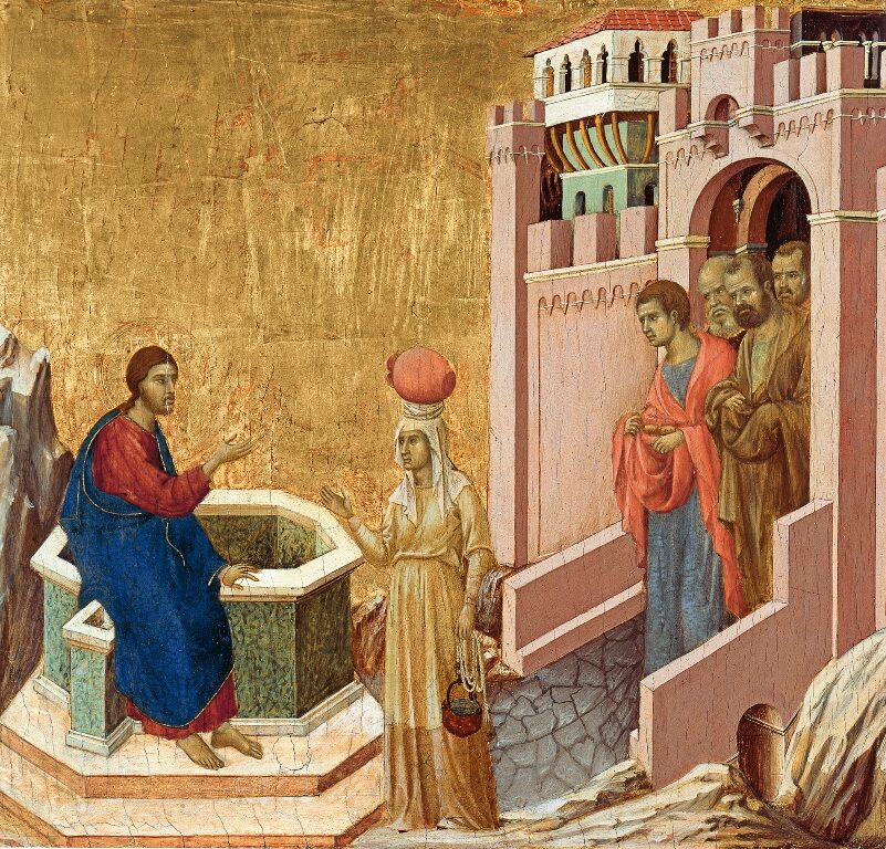 DUCCIO DI BUONINSEGNA_Cristo y la samaritana, 1310-1311