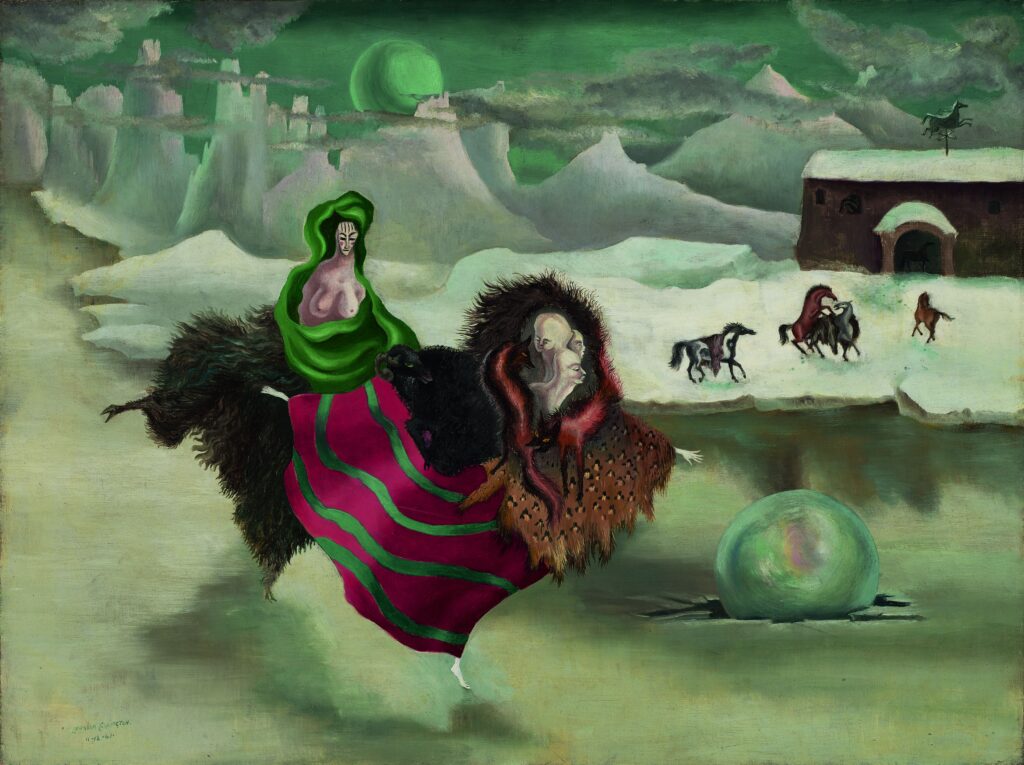Leonora Carrington, La joie de patinage, 1941, Madrid, Collection Pérez Simón © Estate of Leonora Carrington, by SIAE 2025